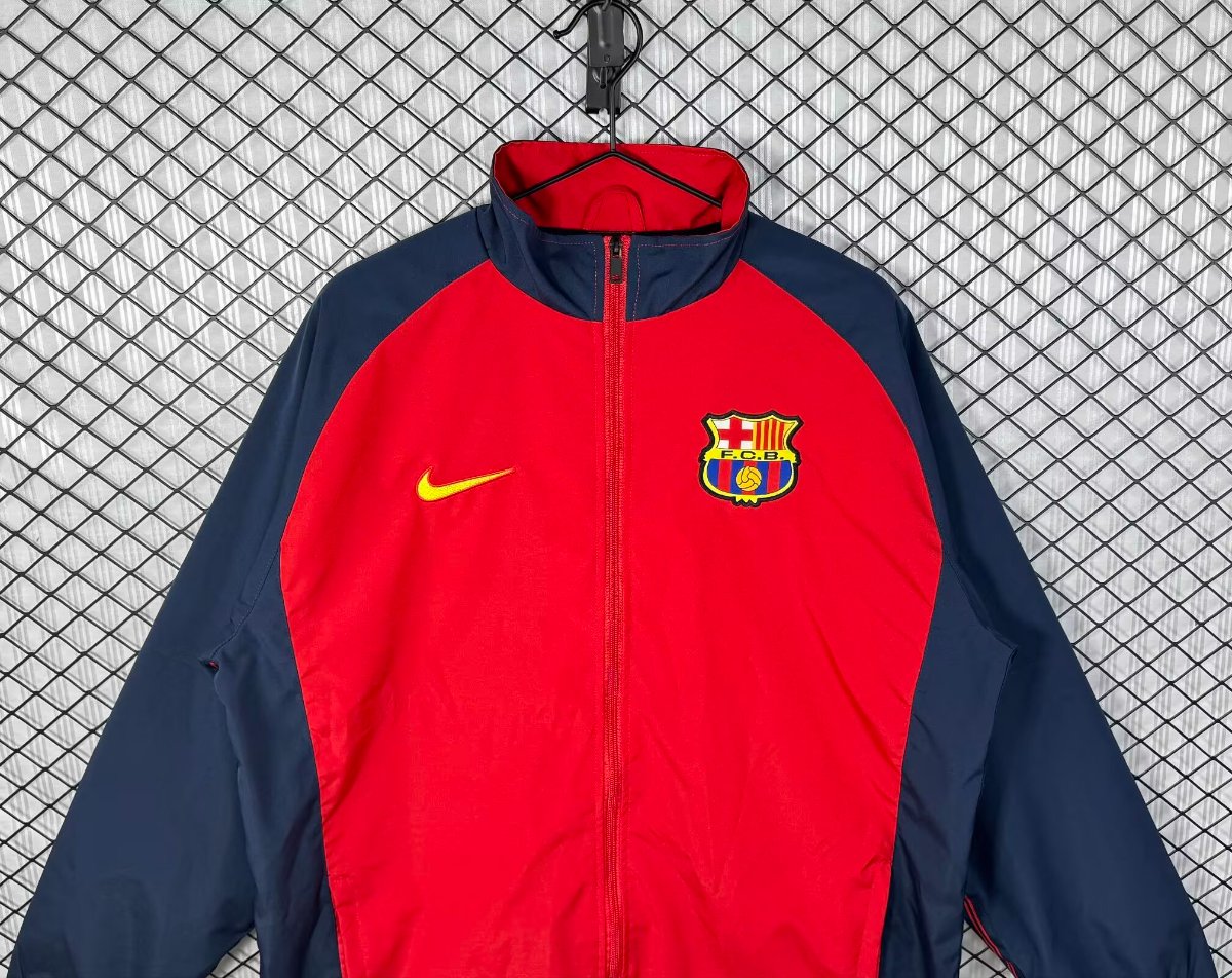 Retro 98/00 Barcelona Home Red Full Zipper Windbreaker
