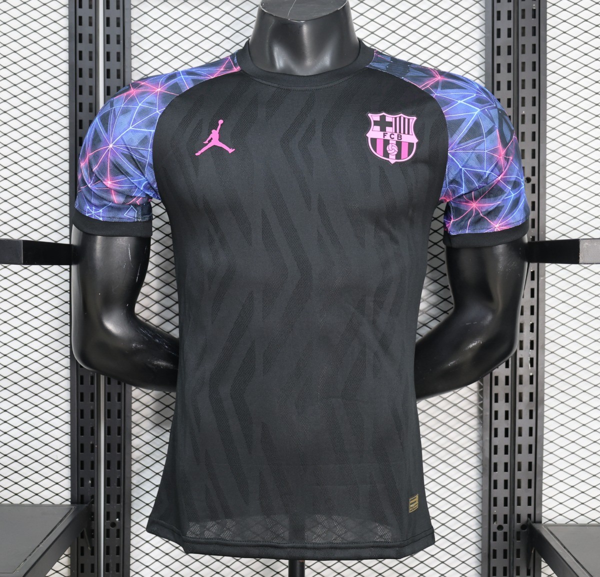 Player Version 25/26 FC Barcelona Black with Neon Geometric Pattern Jersey