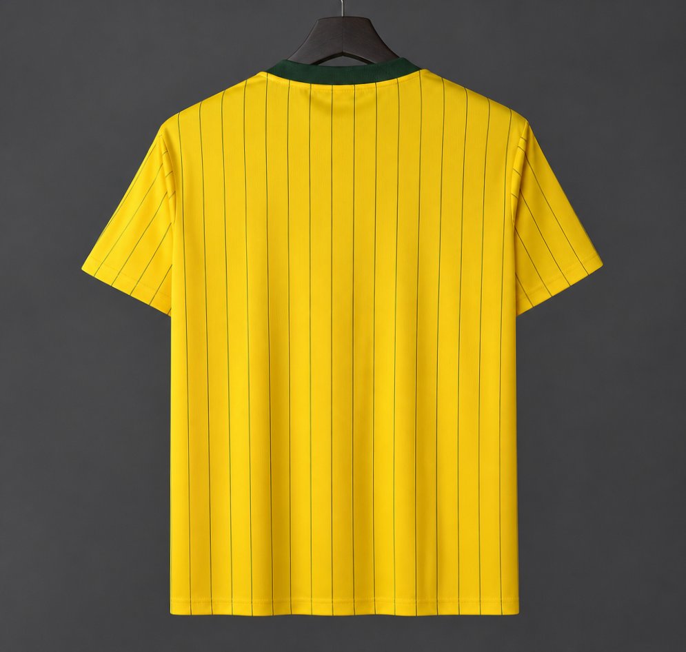 2026 Adidas Originals Brazil Vintage Pinstripe Yellow Jersey