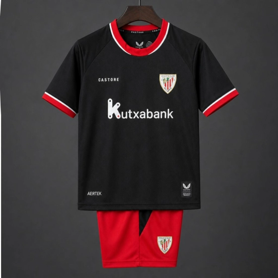 26/27 Kids Athletic Bilbao Away Black Jersey