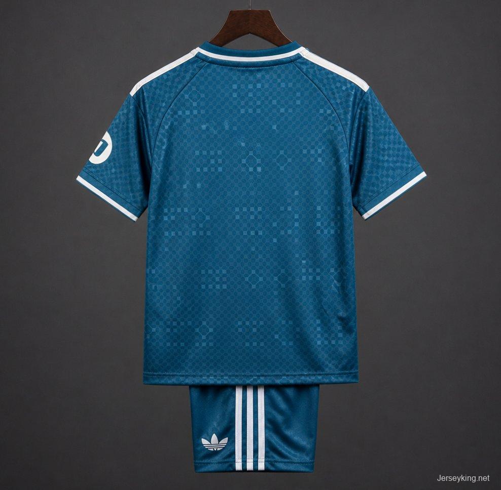 26/27 Kids Real Madrid Teal Away Jersey Kit