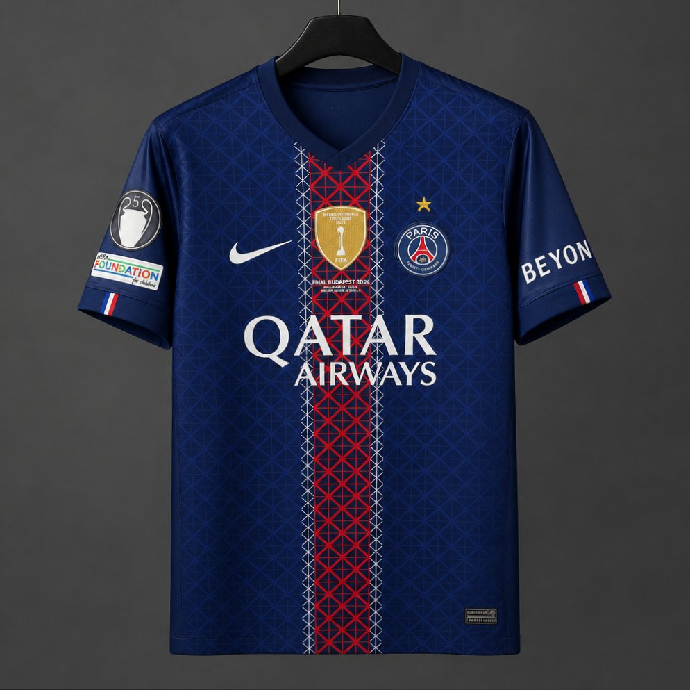 25/26 PSG Home Jersey With Full Champion League Patch