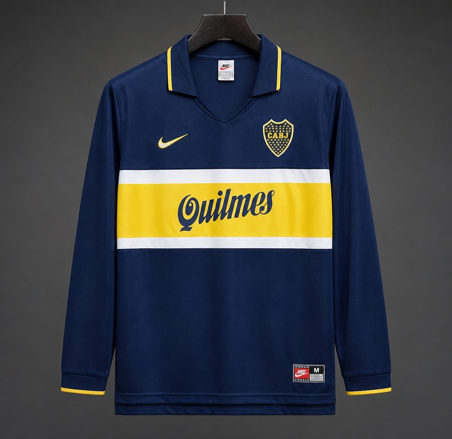 Retro 96/97 Boca Juniors Home Long Sleeve Jersey