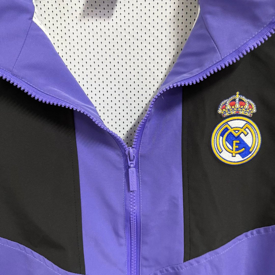 26/27 Real Madrid EQT Purple Full Zipper Windbreaker