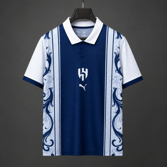 26/27 Al-Hilal Floral Special Edition Navy Polo Jersey